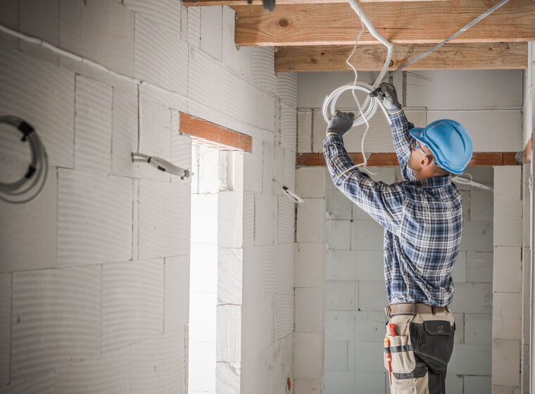 Commercial electrical contractor wiring a business premises in Gauteng